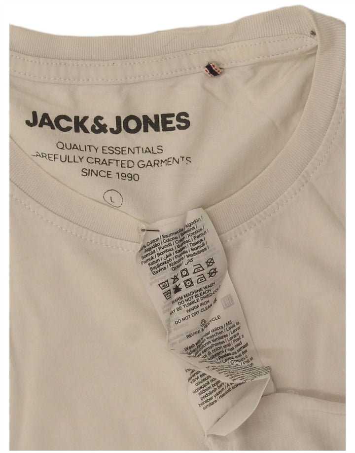 Jack & Jones T-Shirt Graphique Homme Grand Blanc Coton