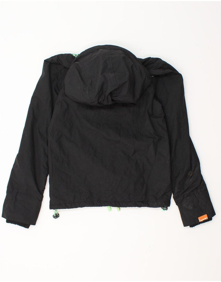 Superdry Veste coupe-vent graphique pour femme UK 10 Small Noir