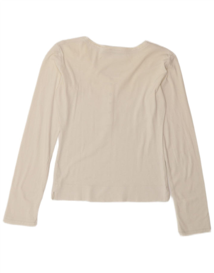 Gas Top Femme Manches Longues UK 12 Moyen Blanc Cassé Coton