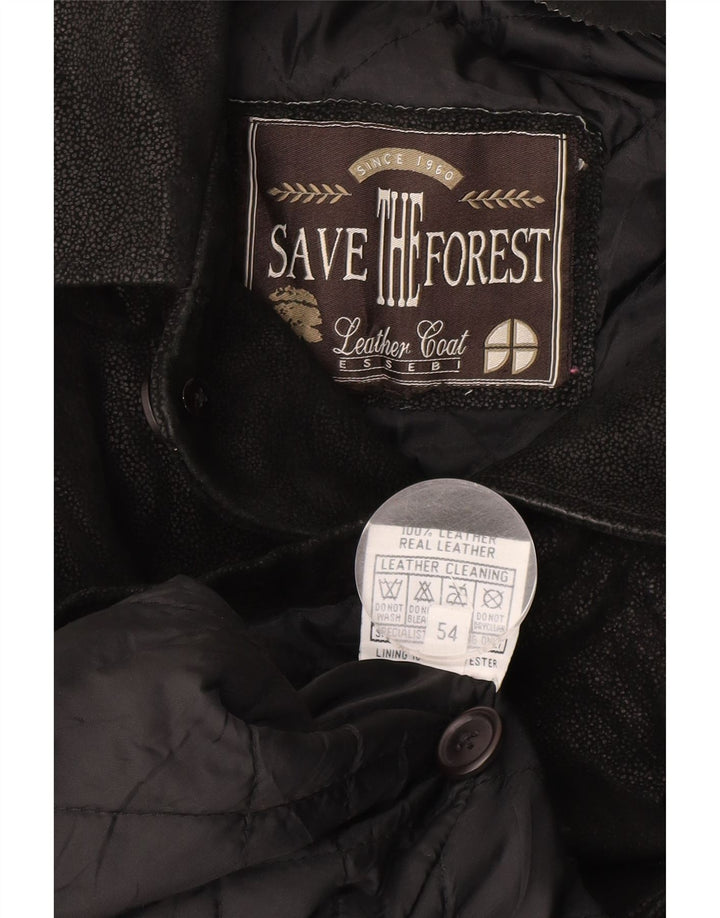 SAVE THE FOREST Veste en cuir homme IT 54 2XL Cuir noir
