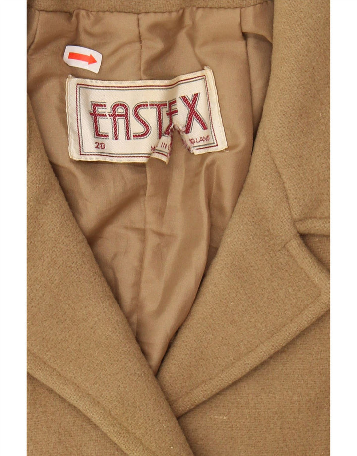 EASTEX Womens Overcoat UK 20 2XL Beige New Wool
