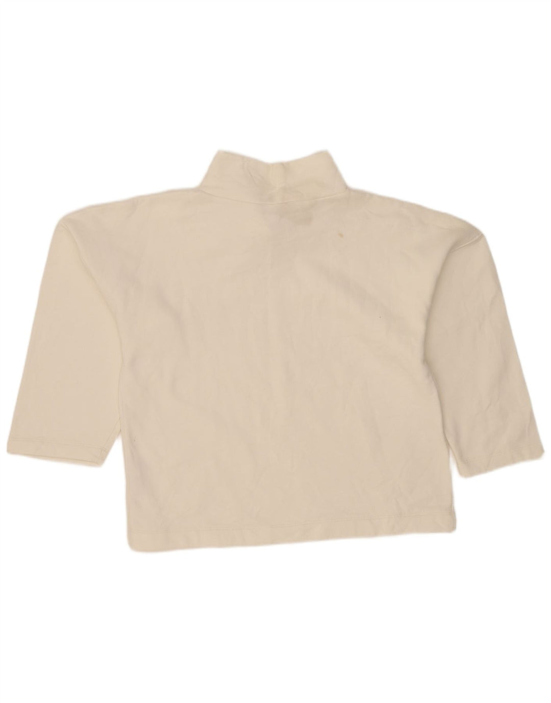 Zara Femme Haut Oversize Manches 3/4 UK 10 Petit Coton Blanc Cassé