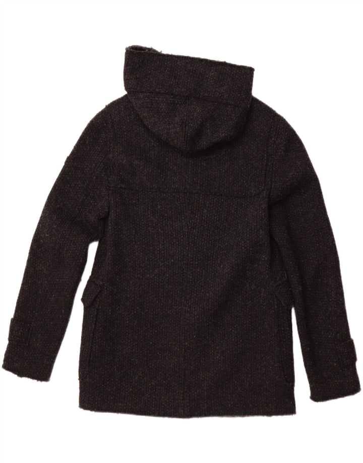 GAS Manteau à capuche pour homme UK 36 Petite laine vierge bleu marine