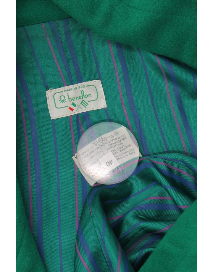 Benetton Veste blazer surdimensionnée à 2 boutons pour femme IT 40 Petite laine verte