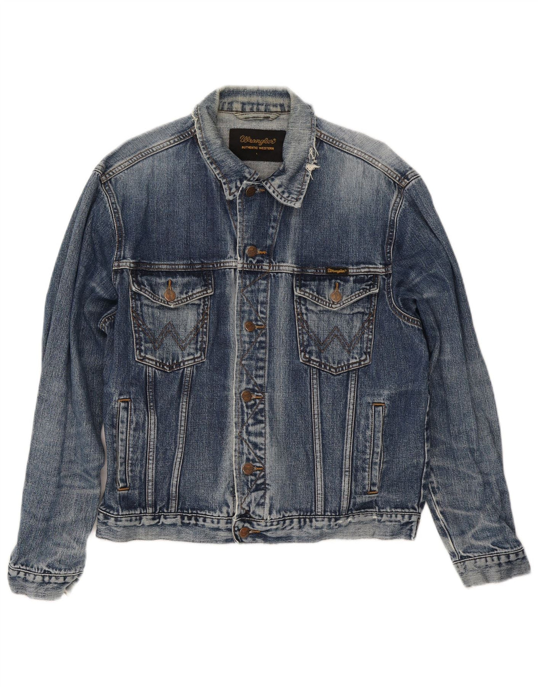 Wrangler Veste en jean pour femme UK 16 Large Bleu Coton