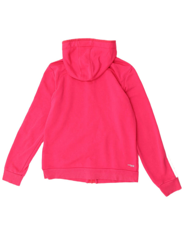 Adidas Climalite Zip Hoodie Sweater UK 12/14 Coton Rose Moyen