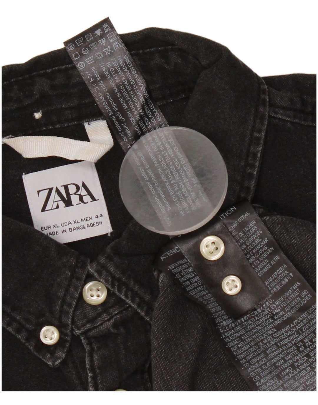 Chemise En Jean XL Noir Coton Zara Homme