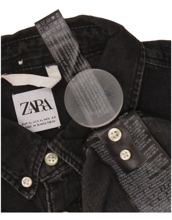 Chemise En Jean XL Noir Coton Zara Homme