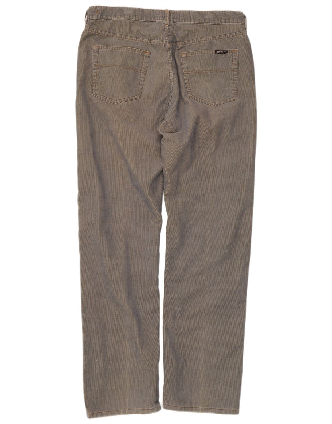 Cerruti Pantalon droit en velours côtelé pour homme W38 L34 Bleu Polyester