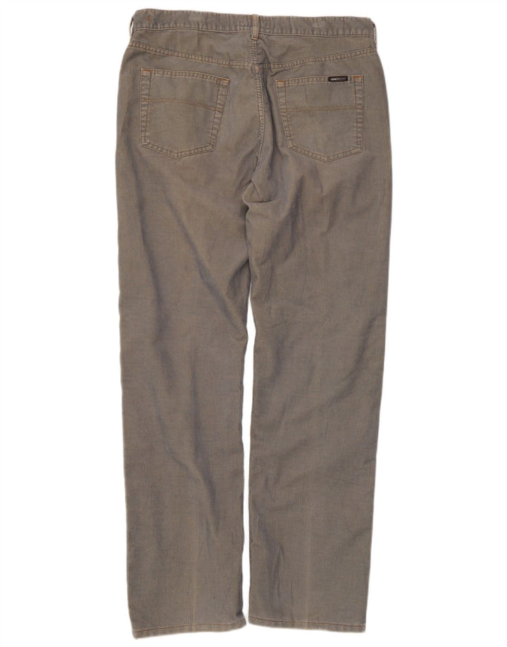 Cerruti Pantalon droit en velours côtelé pour homme W38 L34 Bleu Polyester