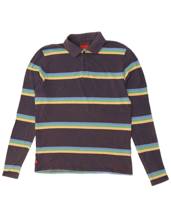 Levi's Polo à Manches Longues Homme Bleu Marine Rayé Coton