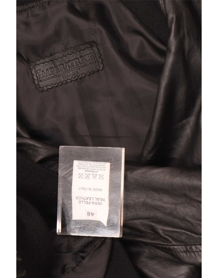 veste en cuir bomber homme vintage IT 48 cuir noir moyen