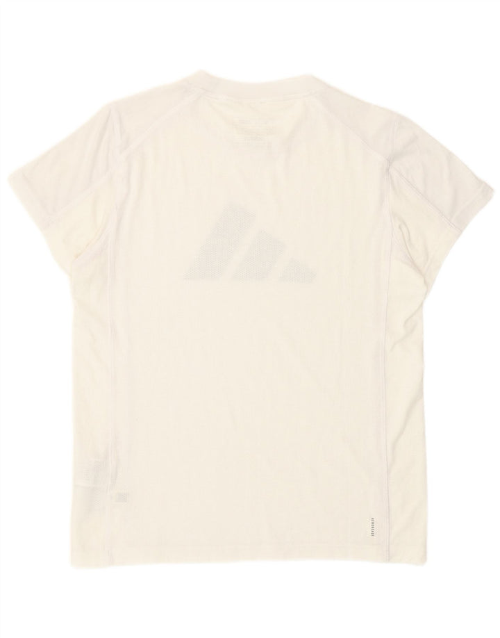 Adidas T-shirt graphique pour femme UK 8/10 Petit Blanc Polyester