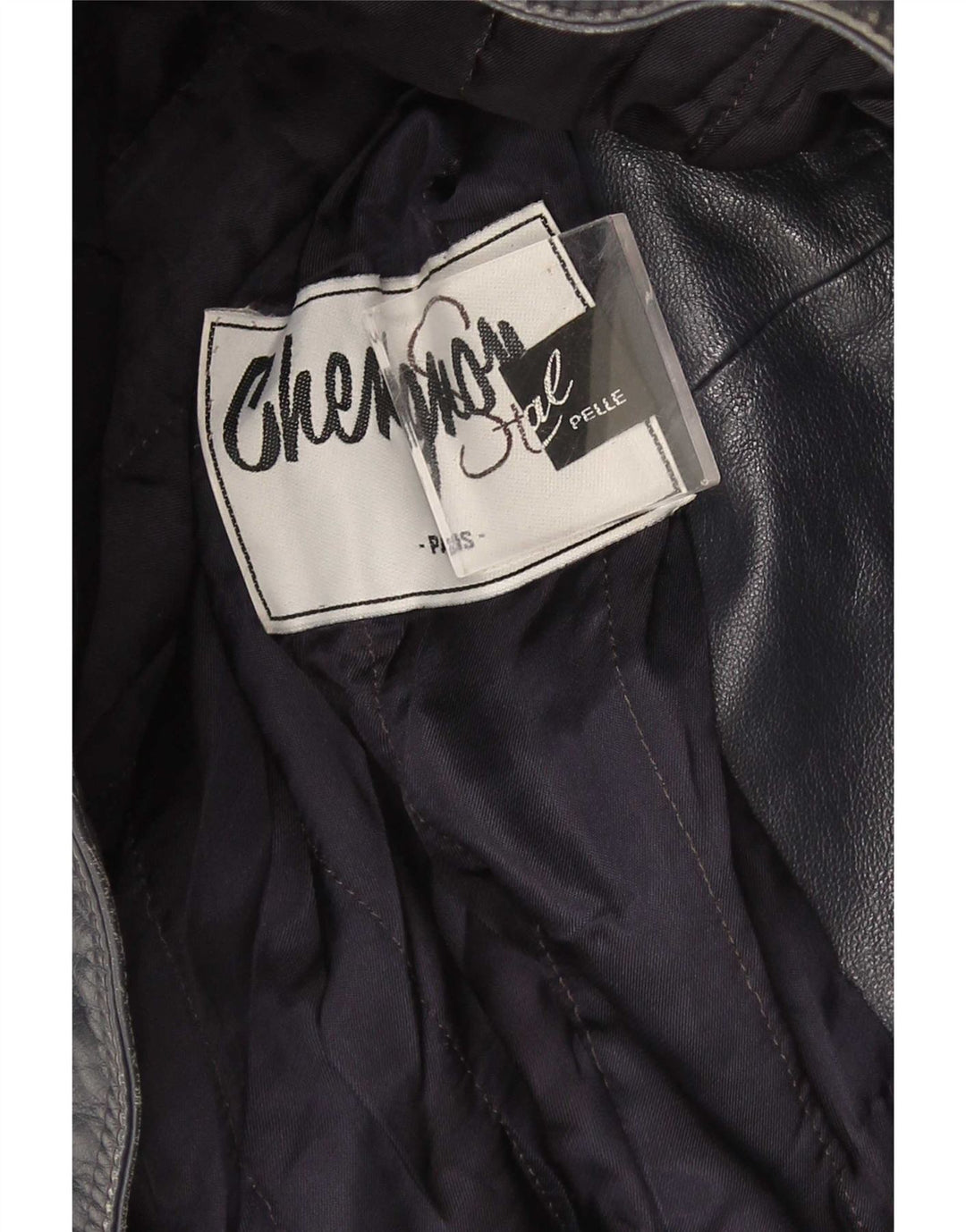 Chevignon Veste en cuir pour femme UK 16 Large Bleu marine