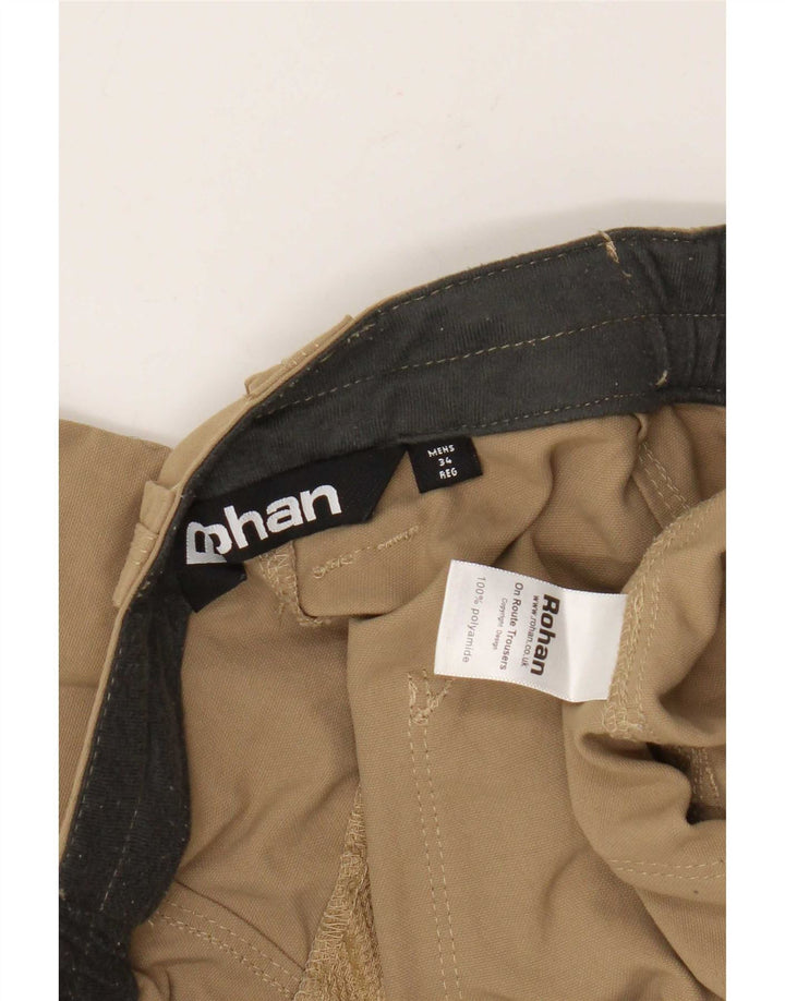 Rohan Pantalon Chino Droit Homme W34 L29 Kaki Polyamide