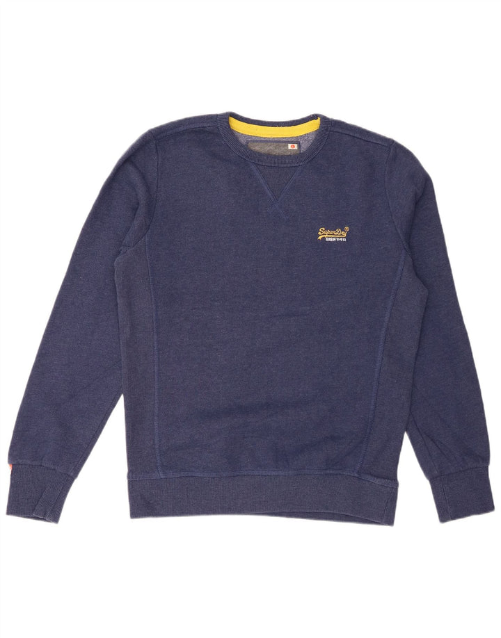 Superdry Homme Sweatshirt Jumper Grand Bleu Coton