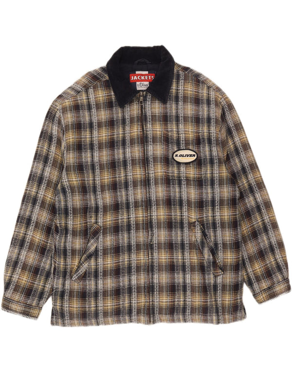 S.Oliver Veste Bomber Homme UK 40 Grand Coton à Carreaux Multicolore