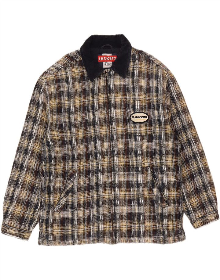S.Oliver Veste Bomber Homme UK 40 Grand Coton à Carreaux Multicolore