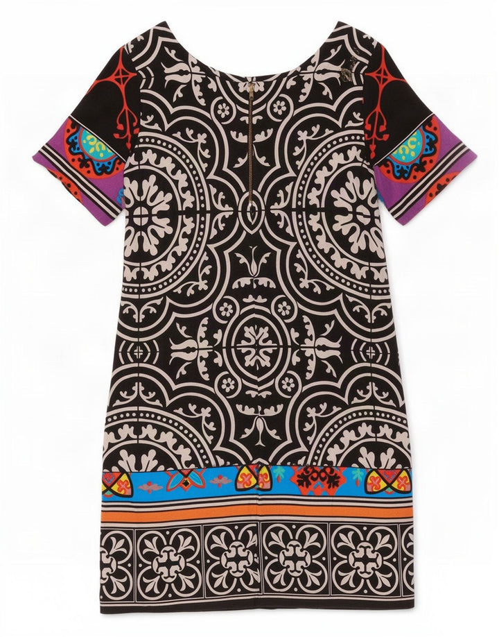 Desigual Femme Robe Droite EU 36 Petit Multicolore Paisley Viscose