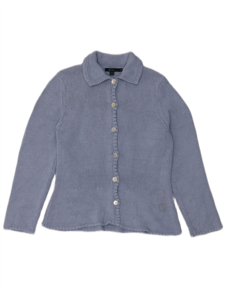 Boden Femme Cardigan Pull UK 44 Bleu Moyen Soie