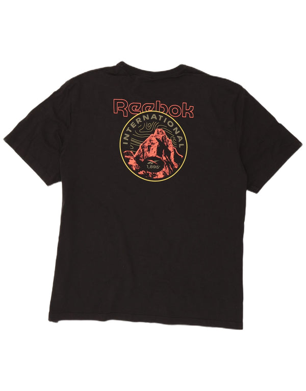 Reebok T-Shirt Graphique Homme Top 2XL Noir Coton
