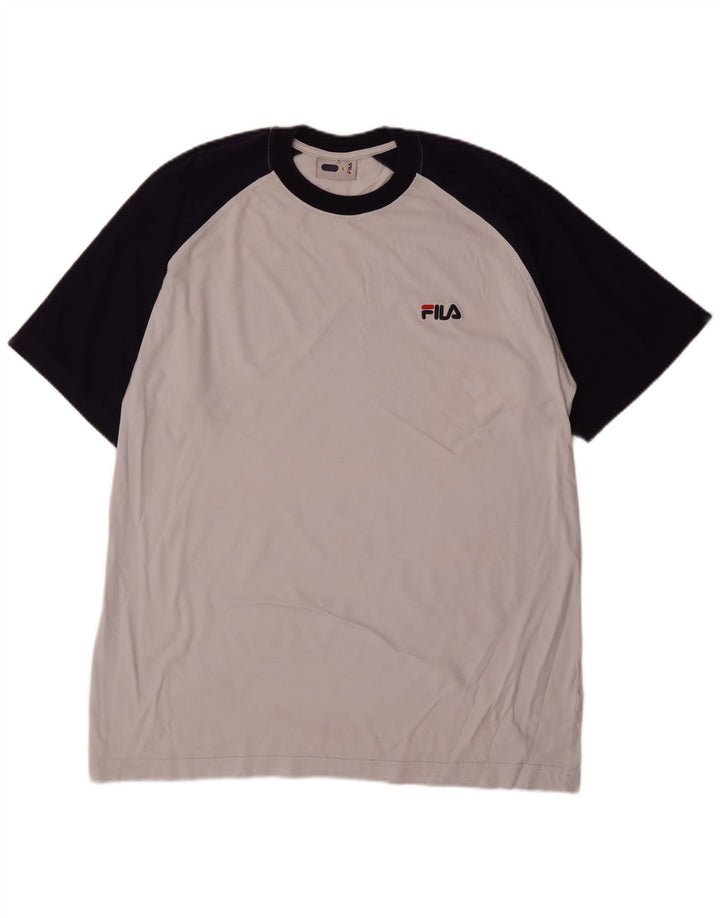 Fila T-Shirt Homme Haut Large Gris Colorblock Coton