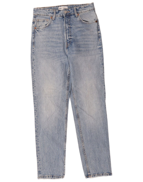 Zara Jean fuselé taille haute pour femme EU 36 XS W26 L28 Bleu Coton