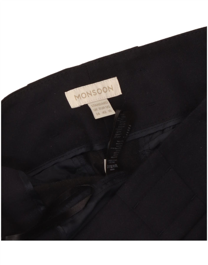 MONSOON Pantalon décontracté coupe standard pour femme UK 14 Large W36 L30 Bleu marine