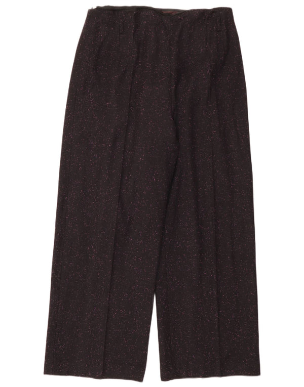 Jaeger Pantalon de costume taille haute pour femme UK 16 Large W36 L29 Noir moucheté
