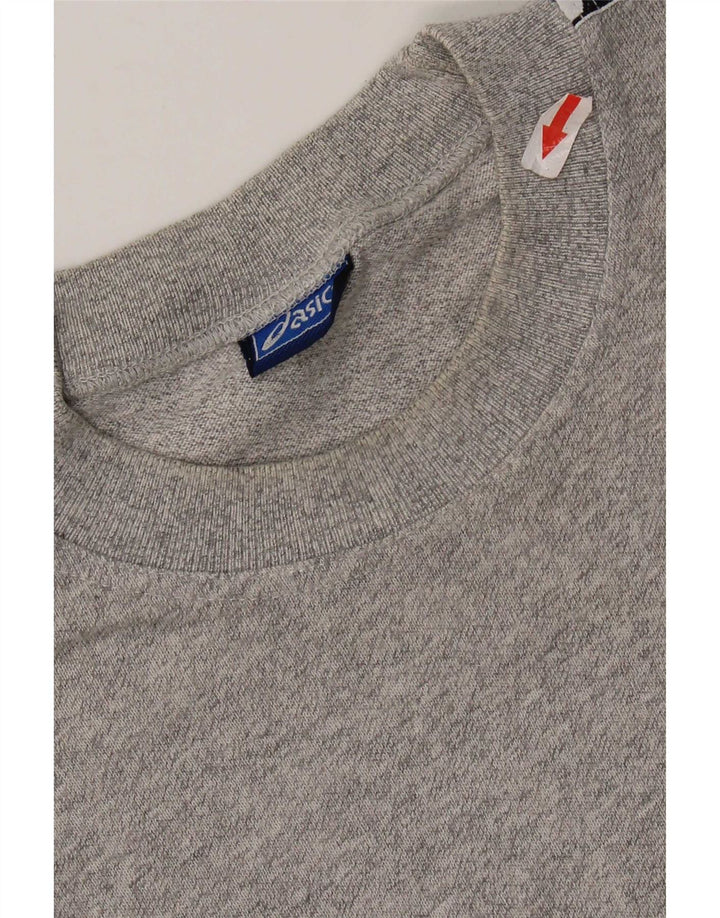 Asics T-Shirt Graphique Homme Gris Moyen Colourblock Cotton