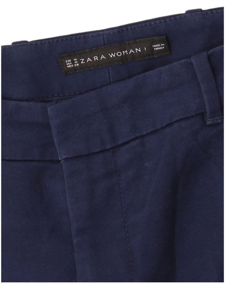 Zara Pantalon Chino Slim Femme Moyen W28 L28 Bleu Marine