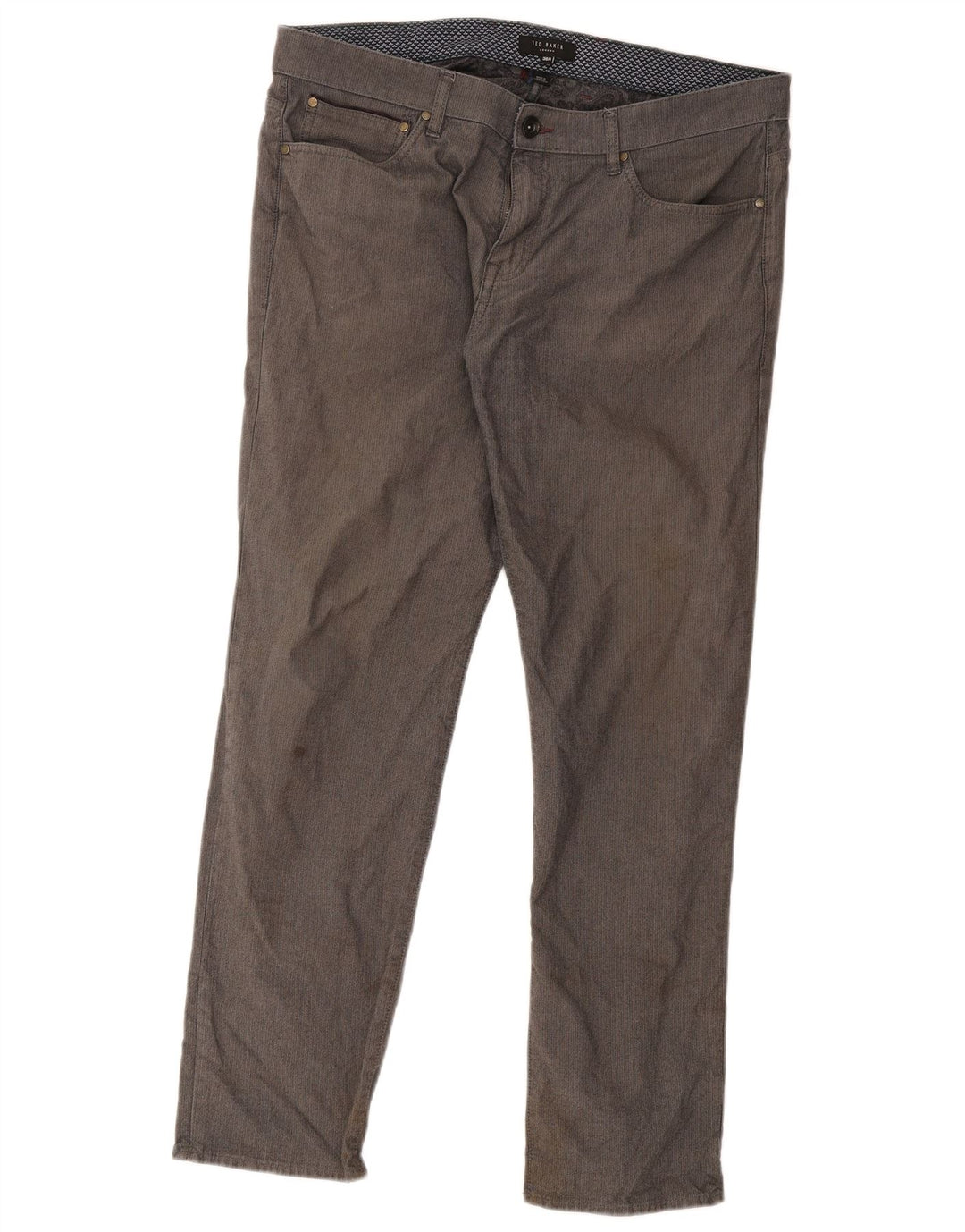 Ted Baker Pantalon décontracté droit pour homme W36 L30 Gris