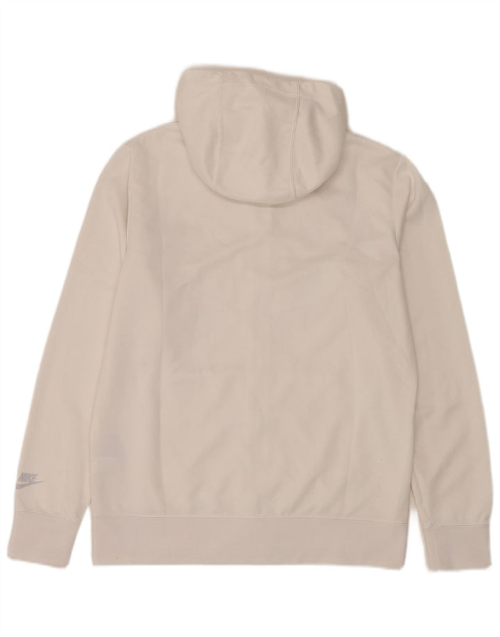 Nike Pull à capuche zippé graphique pour homme en polyester color block blanc moyen