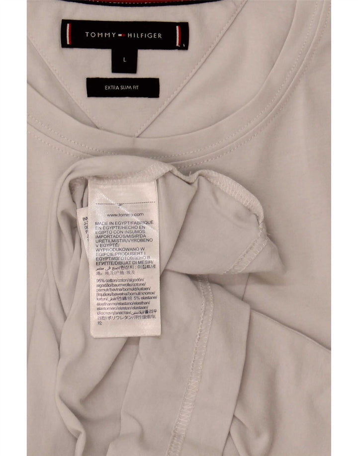 Tommy Hilfiger T-shirt extra fin pour homme en coton blanc Taille L