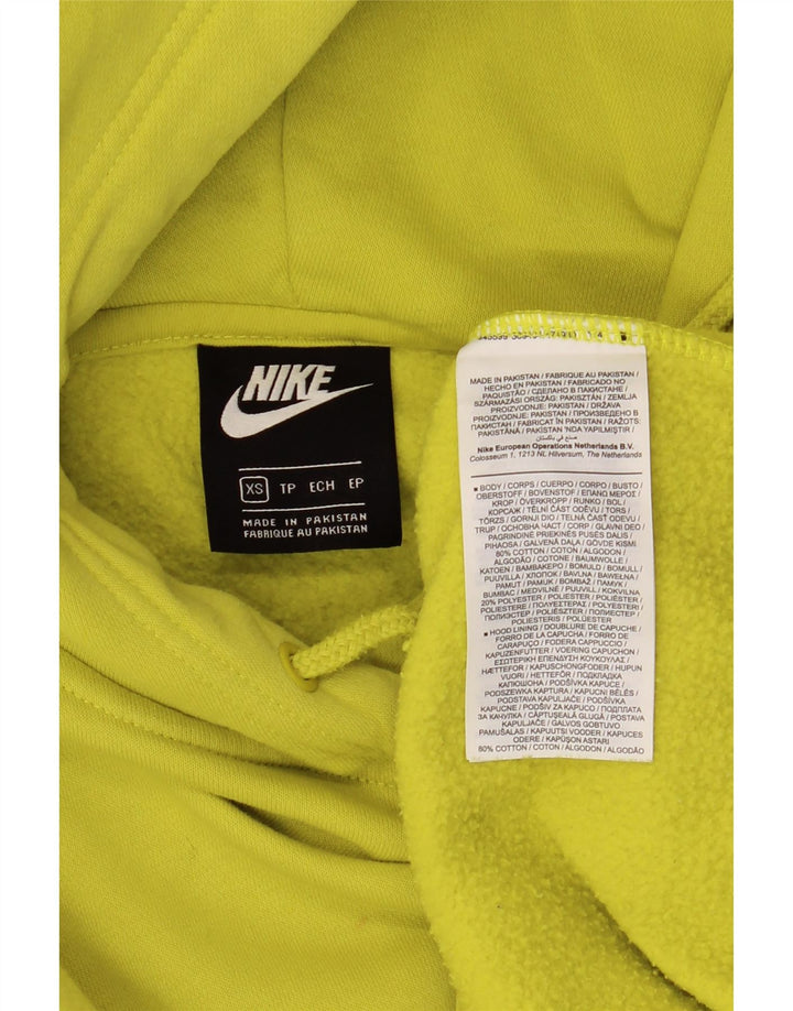 NIKE Pull à capuche surdimensionné pour femme UK 6 XS Jaune Coton