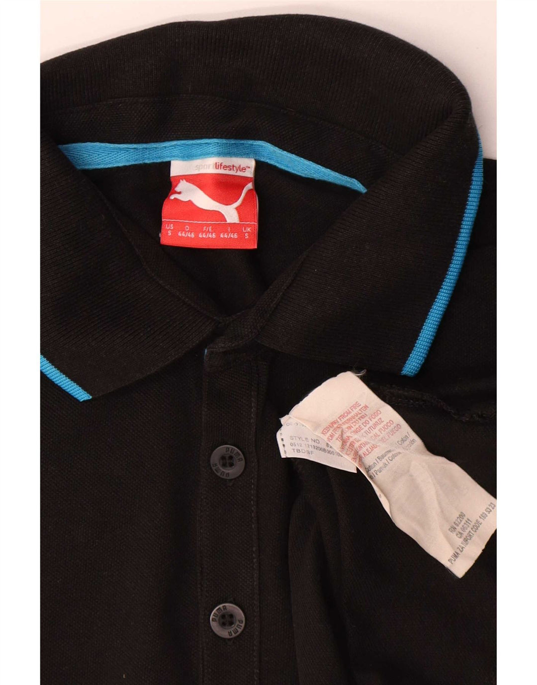 Puma Polo Homme Petit Noir Coton