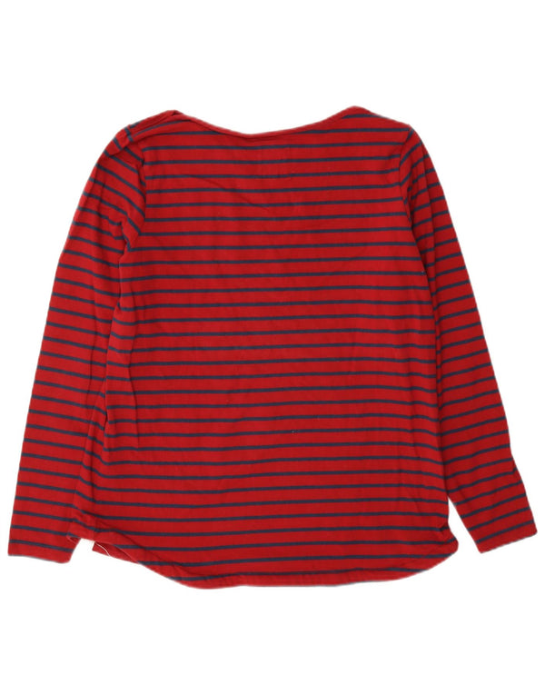 Fat Face Haut à manches longues pour femme UK 44 Grand coton à fines rayures rouges