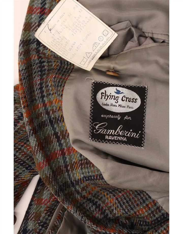 Flying Cross Veste Blazer 2 Boutons Homme IT 52 XL Laine à Carreaux Multicolore