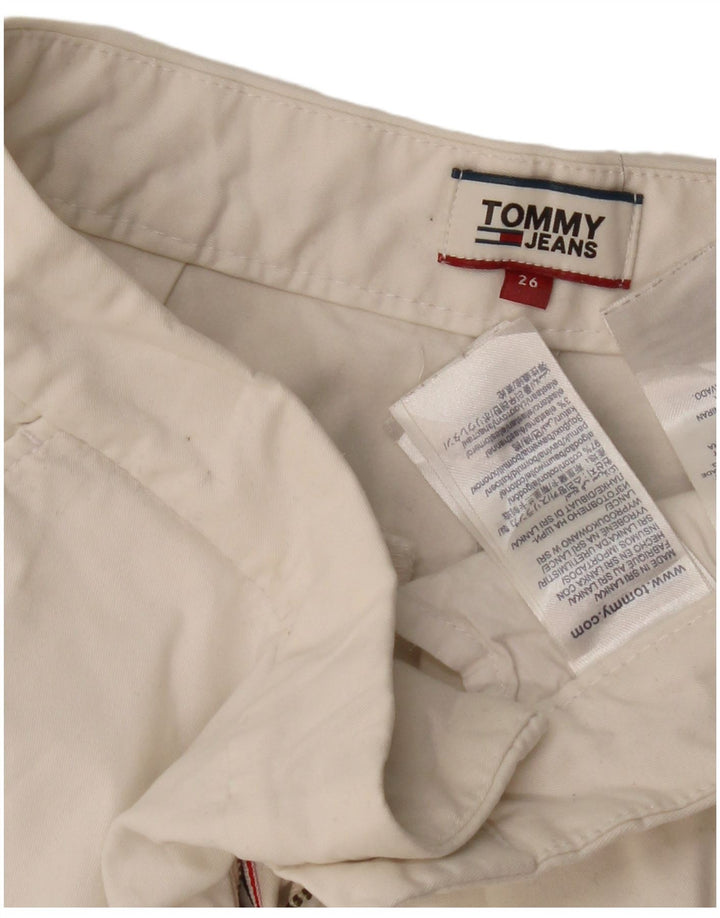 TOMMY HILFIGER Short Chino Femme W26 Petit Coton Blanc Cassé