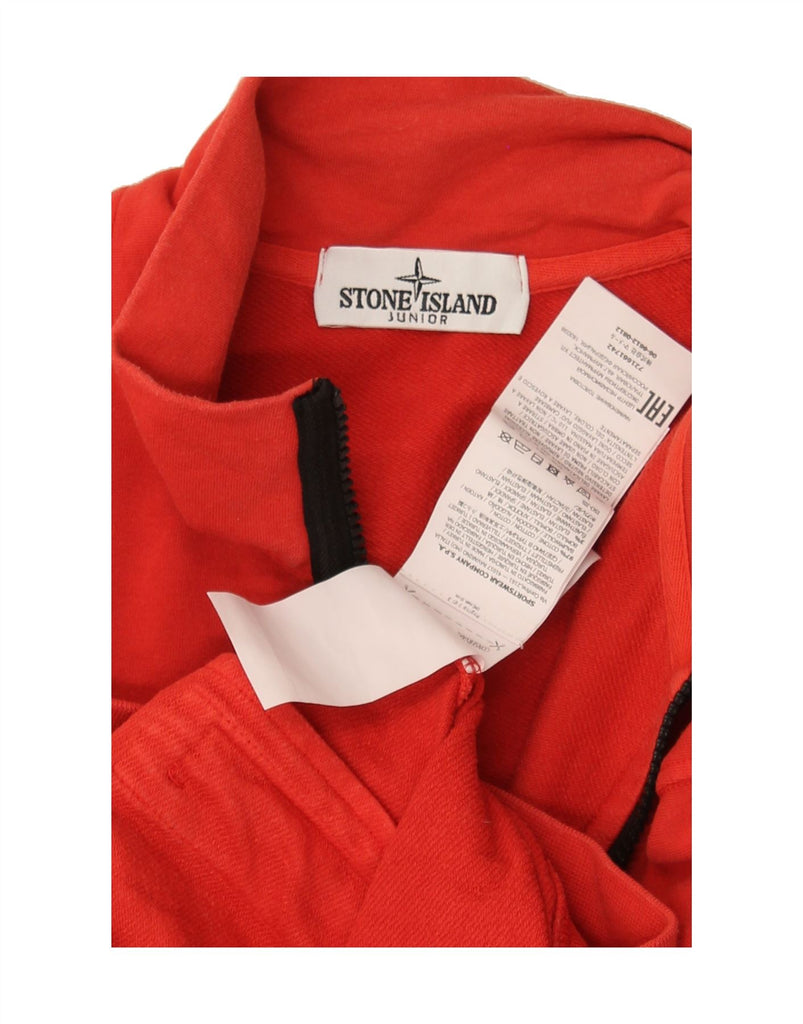 STONE ISLAND Womens Tracksuit Top Jacket UK 10 Small Red Cotton Vintage Stone Island and Second-Hand Stone Island from Messina Hembry 