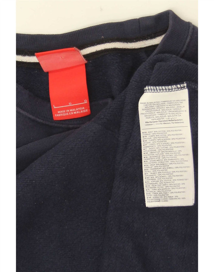 Nike Sweat-shirt pour homme en coton color block Bleu marine Taille L