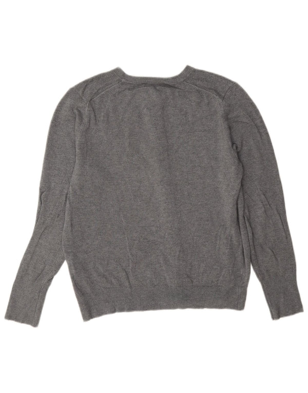 Zara Cardigan Femme Pull UK 14 Large Gris Viscose Classique