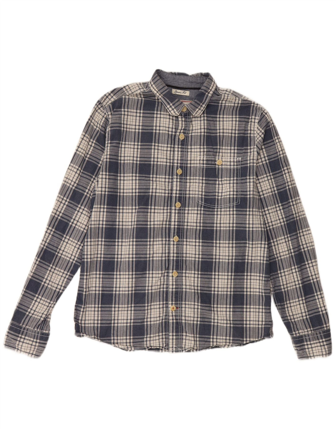 Chemise Classique Homme Fat Face Coton à Carreaux Bleu Marine Moyen