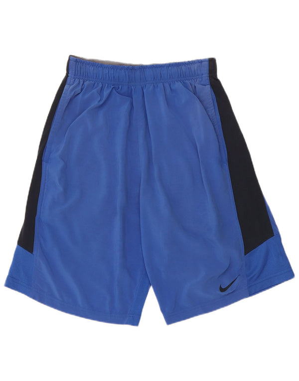 Nike Short de sport Dri Fit pour homme en polyester color block Taille S Bleu