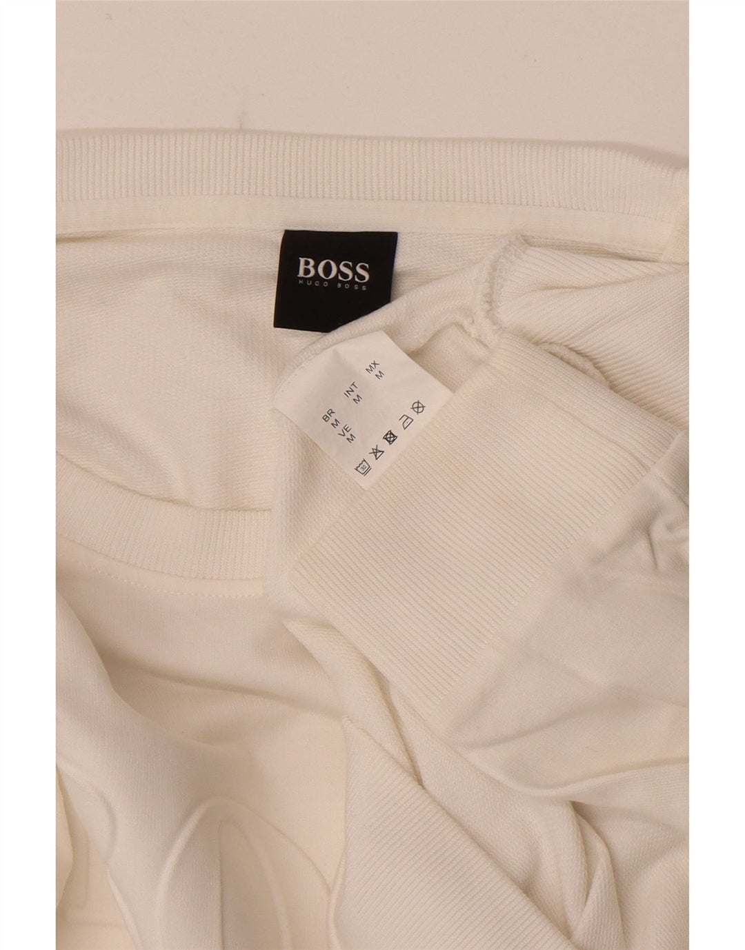 HUGO BOSS Sweat-shirt graphique en coton blanc moyen |