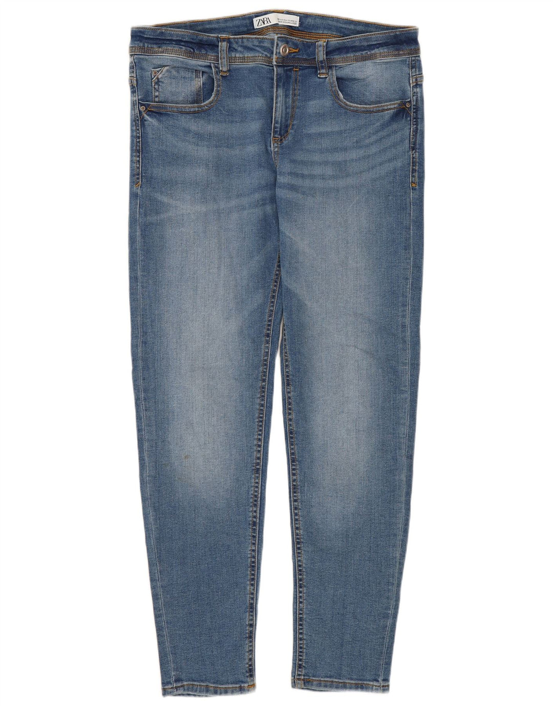 Zara Jean Slim Femme EU 40 Moyen W30 L26 Bleu Coton