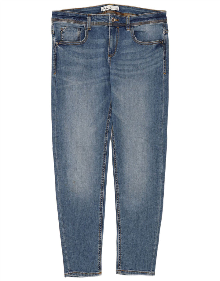 Zara Jean Slim Femme EU 40 Moyen W30 L26 Bleu Coton