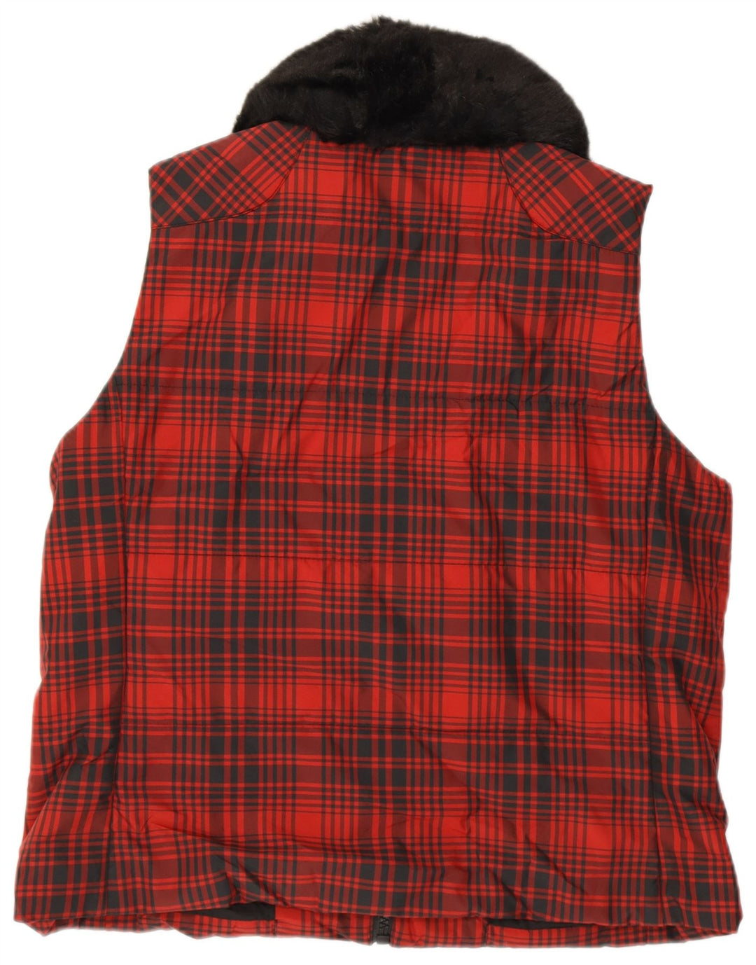 RALPH LAUREN Gilet Femme UK 18 XL Rouge à Carreaux Polyester