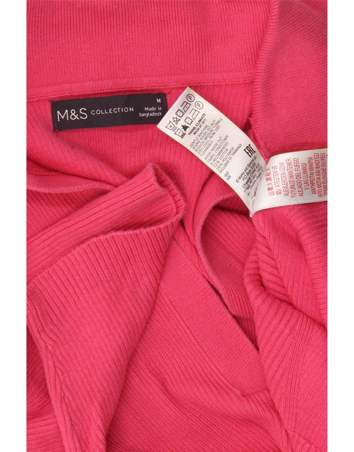 Marks & Spencer Pull à col polo pour femme Rose moyen UK 12