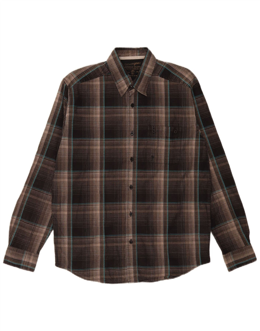WRANGLER Chemise en flanelle pour homme en coton à carreaux marron moyen